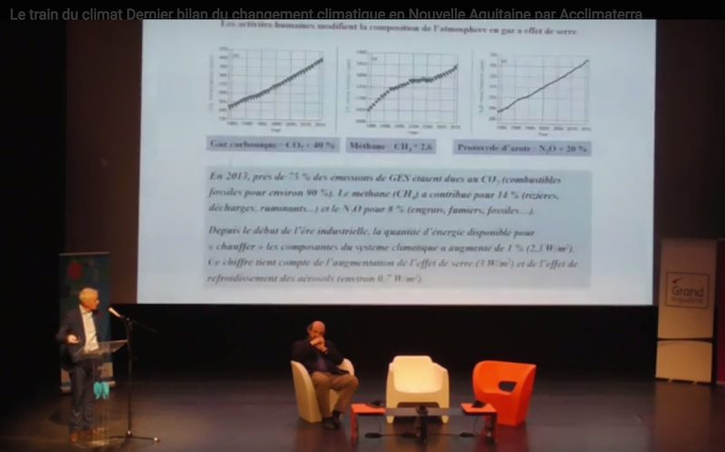 Hervé Le Treut, directeur de l’IPSL et membre de l’Académie des sciences, président d’AcclimaTerra Avec la participation de Jean Jouzel, climatologue, président de l’Association du Train du Climat